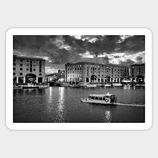 Albert Dock at dusk Sticker